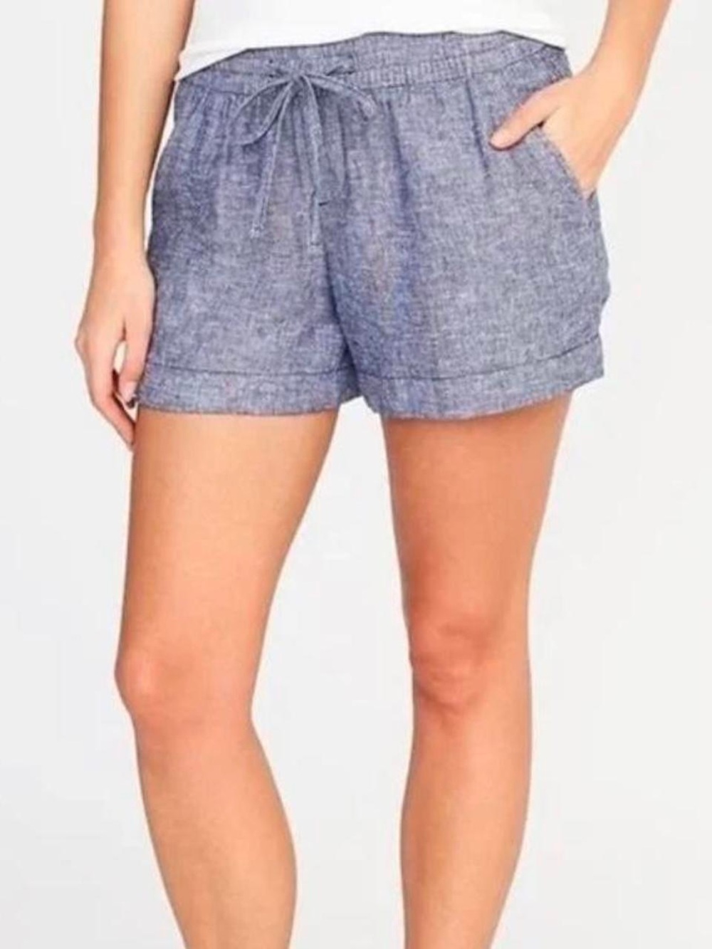 Old Navy Chambray Drawstring Women's Shorts - Blue
